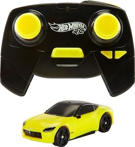 Hot Wheels RC Toy Car, Remote-Control Nissan Z in 1:64 Scale with Controller & USB Cable, Works On & Off Track cc