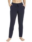 Jockey Women's Super Combed Cotton Elastane Stretch Slim Fit Trackpant with Pockets & Drawstring Closure_Style_1301_Navy Blazer_XXL