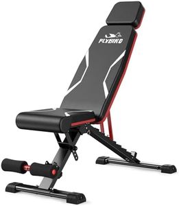 FLYBIRD Adjustable Weight Bench with Headrest, Foldable Workout Bench for Home Gym, Fit Users up to 6'5'', 750LBS Weight Capacity Exercise Bench -FBHR24