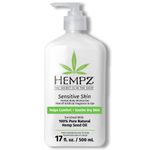 Hempz Sensitive Skin Herbal Body Moisturizer, Off White, 17 Fluid Ounce