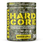 Hulk Nutrition Hardcore Pre-Workout Supplement, Energy Drink with Creatine Monohydrate, Arginine AAKG, Beta-Alanine, Explosive Muscle Pump, Caffeinated Punch - For Men & Women [30 Servings, Warrior Apple]