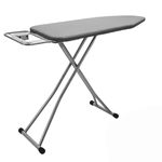 Rainberg 122 x 38cm Folding Ironing Board with Jumbo Iron Rest, Adjustable Height Up To 93cm, Foldable & Collapsible Ironing Table (Grey)