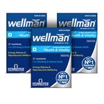 wellman Multivitamin Tablets For Men With 21 Nutrients Like Vitamin C,L-Arginine,Calcium,Zinc. Feel More Energetic,Support Reproductive Health,Boost Immunity. Gluten-Free,Pack Of 3