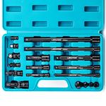 Libraton Extension Bars, 3/8 1/2 1/4 Extension Set, Spanner Extensions, with Socket Adapters, Socket Extensions, Universal Joints, Impact Coupler, Professional Socket Accessories, Cr-V