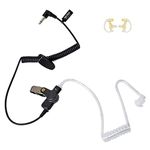 3.5mm 1 pin Listen Only Surveillance Covert Acoustic Air Tube Earpiece Police Radio Headset + Medium Repalcement Earmolds for Motorola Radio Speaker Mics