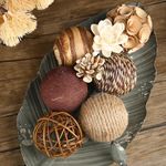 CIR OASES Decorative Bowl & Vase Filler Balls for Home Decor, Set of 6 PCS Natural Tone Rattan Wicker Balls Centerpieces Decoration, Decorative Orbs Vase Bowl Filler for Table Centerpieces