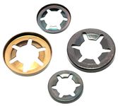 Starlock Washers For Shaft Retaining Push On Clips 2mm - 25mm Spring Steel Star Lock (20, 10mm)