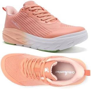 Women's Orthopedic Diabetic Wide Sneakers: Wear Cushion Plantar Fasciitis Hammer Toes Breathable Outdoor Walking Shoes, LightWeight Fashion Arch Support Heel Spur Bunions Sneakers Orange Size 7.5