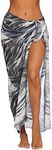 Ekouaer Swimsuit Cover Up Long Women's Pool Beach Wrap Skirt Swimwear Bikini Cover-ups Dress Black Print