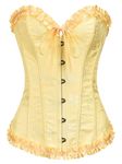 Kelvry Plus Size Sexy Bridal Lingerie Bustier Boned Corset + G-String