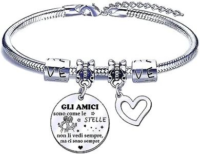 POIUYTRE Braccialetti Regali Migliore Amica Regalo Braccialetto Amicizia Bracciale Amica Donna Ciondolo Con Incisione per Amica Regali Donna Compleanno Regali di Laurea (3)