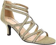 Bella Vita Womens Karlette Strappy Glitter Gladiator Sandals Gold 9 Medium (B,M)