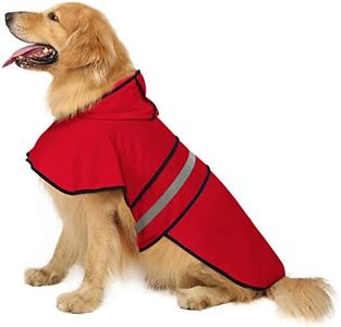 HDE Dog Raincoat Hooded Slicker Poncho for Small to X-Large Dogs and Puppies Red - L