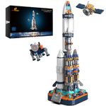 JMBricklayer Space Rocket Model Building Set for Adults to Build, 70110 Space Rocket Sets with Satellite and Probe, Collectible Ideas Spacecraft Decor Toys Gifts for Kids Ages 8+ (864 Pieces)