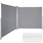 VEVOR Gray Retractable Patio Screen 71Inch In Height Retractable Screen 236 Inch In Length Office Dividers Partition Wall Outdoor Retractable Gate Retractable Fence Outdoor Screens For Patio Privacy