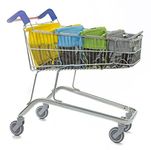 Trolley Bags for Shopping Trolley, Pack of 4 Express Pastel Shopping Bags for Shallow Trolleys, Replace Carrier Bags, Heavy Duty Reusable Fabric Foldable Shopping Bag for Grocery Food Shopping