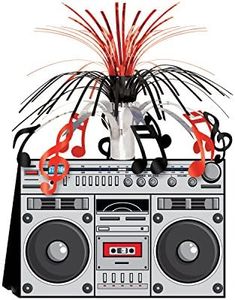 Beistle 57360 1-Pack Boom Box Centerpiece, 14-Inch