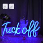 ENUOLI Fuck Off Neon Lights LED Neon Signs Wall Hanging Neon Signs Fuck Off Neon Signs USB/Battery Powered Night Lamps for Wall Decor Room Bar Home Party Man Cave Game Room Club Decoration (Blue)