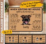 Personalized Dog Door Mat When Visiting My House Please Remember Custom Decorative Mat, Dog Welcome Mat - Dog Lover Welcome Home Gifts, Customized Dog Door Mats for Front Door 30"x18" or 23.6"x15.7"