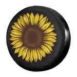 Retro Sunflower Spare Tire Cover Waterproof Dust-Proof UV Sun Wheel Tire Cover Fit for Jeep,Trailer, RV, SUV and Many Vehicle 17 Inch
