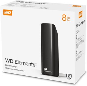 WD 8TB Elements External Hard Drive – USB 3.0 Desktop Storage, Black