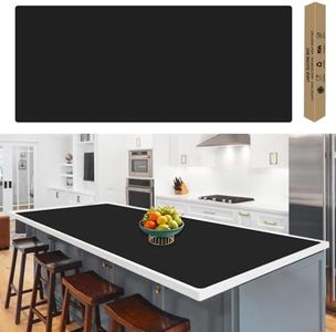 120''x24''(305cmx60cm) Extra Large Silicone Mat for Kitchen Counter, Heat Resistant Countertop Protector, Non-Slip Waterproof Kitchen Island Mat, Easy to Clean, Black