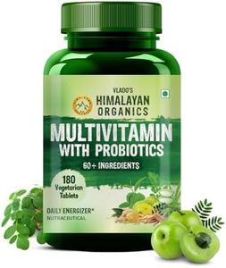 Vlado’s Himalayan Organics Multivitamin With Probiotics - 60 Ingredients Supplement For Men And Women | Vitamin C, D, E, B3, B5, B12, Zinc, Magnesium, Giloy & Biotin | Good For Bone & Joint Support | Gut health - 180 Veg Tablets