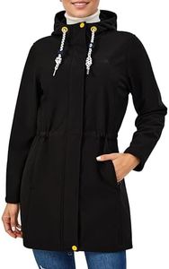 ATLASLAVA Women‘s Fall Softshell Rain Jacket, Warm Fleece Lined Hooded Windbreaker, Insulated Long Winter Coat