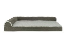 Furhaven Pet 84541084 Dark Sage Deluxe Chaise Lounge Cooling Gel Top Sofa Pet Bed, Jumbo