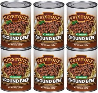 Keystone All Natural Ground Beef 14 Ounce Long Term Emergency Survival Food Canned Meat | Fully Cooked Ready to Eat | Gluten Free Family Pack of 6