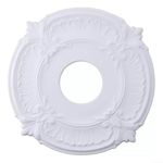 YUANGANG Lighting Ceiling Medallion, Decorative Carving Ceiling Fan Medallion Ring For Light Fixtures Base PVC, White