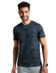 DAMENSCH Mens Regular Fit Cotton Blend Crew Neck Melange Tshirt | round neck t shirts for men, t shirt for men, t shirts for man, tshirt for men stylish-Dusty Blue-2XL