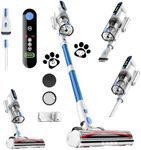 Cordless Vacuum Cleaner, 45Kpa 50 Mins Runtime Self-Standing Stick Vacuum Cleaners for Home, Powerful Suction, Lightweight, LED Touch Screen 8 in 1 Vacuum for Pet Hair, Carpet, Hardwood Floor, White