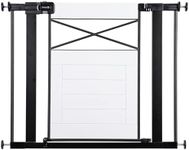 Safety 1st Easy Install Modern Farmhouse Gate, White and Black