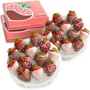 A Gift Inside 24 Love Berries Chocolate Covered Strawberries, Strawberry, 1 Count