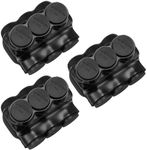 Kanayu 3 Pack Multi Cable Connector Black Insulated 3 Wire Ports Connectors Single Sided Entry Pre Filled with Oxide Inhibitor for Easy Use (350-6 Wire Range, 3/8" Allen Hex)