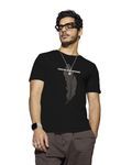 Bewakoof Men's Printed 100% Cotton T-Shirt - Regular Fit, Round Neck, Half Sleeves Black