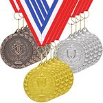 Medals for Children, 12-Pack Gold Sliver Bronze Metal Medal Olympic Decoration Sports Day Medals with Ribbon Necklace for Sports Day Prizes, Gymnastics Competitions, Party Gifts, Kids Adults