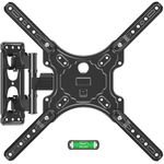 MOUNTUP TV Wall Mounts for Most 26-60 Inches TVs, Full Motion TV Bracket with Swivel and Extension, Articulating Arms, Tilt, Leveling, Single Stud Design, Max VESA 400x400mm up to 77lbs, MU0009