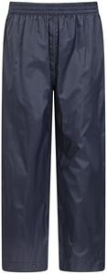 Mountain Warehouse Pakka Kids Waterproof Rain Pants -for Boys & Girls Navy Teen 13-14 Yrs (154-162 cm)
