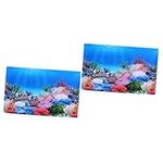 POPETPOP 2pcs Fish Tank Background 10 Gallon Fish Tank 10 Gallon Stickers 10 Gallon Tank Background Terrarium Background Fish Tank Sticker Background Black Water Sand Aquarium 3d