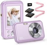 Digital Camera, FHD 1080P Kids Camera 44MP Point and Shoot Camera 16X Zoom Compact Small Camera for Kids with 32G Card & 2 Batteries Portable Camera Gift for Girls Boys Students Teens (Purple)