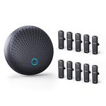 BALILA Conference Speaker and Microphone with 10 Wireless Mics, 360° Voice Pickup, USB C Speakerphone fits 10 People Compatible with Leading Platforms for Large Group Call Meeting, Zoom,Home Office