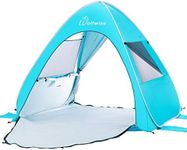 WolfWise UPF 50+ Easy Pop Up Beach Sun Shelter Tent Portable Baby Canopy Quick Instant Automatic Sport Umbrella Sun Shade Blue Medium