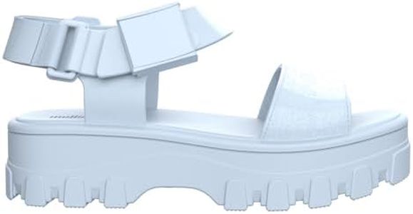 Melissa Kick Off Platform Sandals for Women - Super Soft and Flexible Vegan Chunky Platform Sandal with Adjustable Straps and Open Toe Design, Light Blue, 8