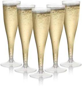 MATANA 48 Verres à Champagne en Plastique Élégantes Premium, 133ml - Flûtes à Champagne, Coupes de Champagne pour Mariages, Anniversaires & Fêtes - Solide & Réutilisable