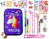 KOBBET® Unicorn Theme 3D Big Pouch for Girls with Stationery Large Capacity Big Pouch with All Stationery for Girls Birthday Gift, Party Favor Gift for Girls School Stationery Set for Girls (Style 10)