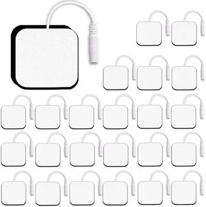 24PCS TENS Unit Replacement Pads 2X2, Reusable Tens Pads, Replacement Electrode Patches Compatible with AUVON TENS, TENS 7000, HealthmateForever TENS