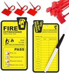 Fire Extinguisher Inspection Tags - 25 Pack Yearly Monthly Fire Extinguisher Tags for Fire Extinguishers Maintenance Record, OSHA Approved Tearproof Waterproof Fire Extinguisher Tags