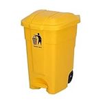 Outdoor Waste Recycle Bin Large Commercial Garbage Cans, Pedal Outdoor Garbage Cans, Wheeled Large-capacity Garbage Cans Removable Waste Container with Lid, 18.4 Gallons Garbage storage bucket (Color